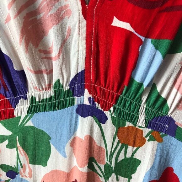 FAITHFULL THE BRAND Vittoria Midi Dress in Anita Floral on white US 6 Medium - Picture 13 of 16